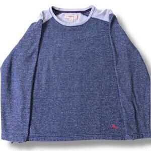 Tommy‎ Bahama Men’s Navy Heather Raglan Fleece Pullover Sweatshirt L